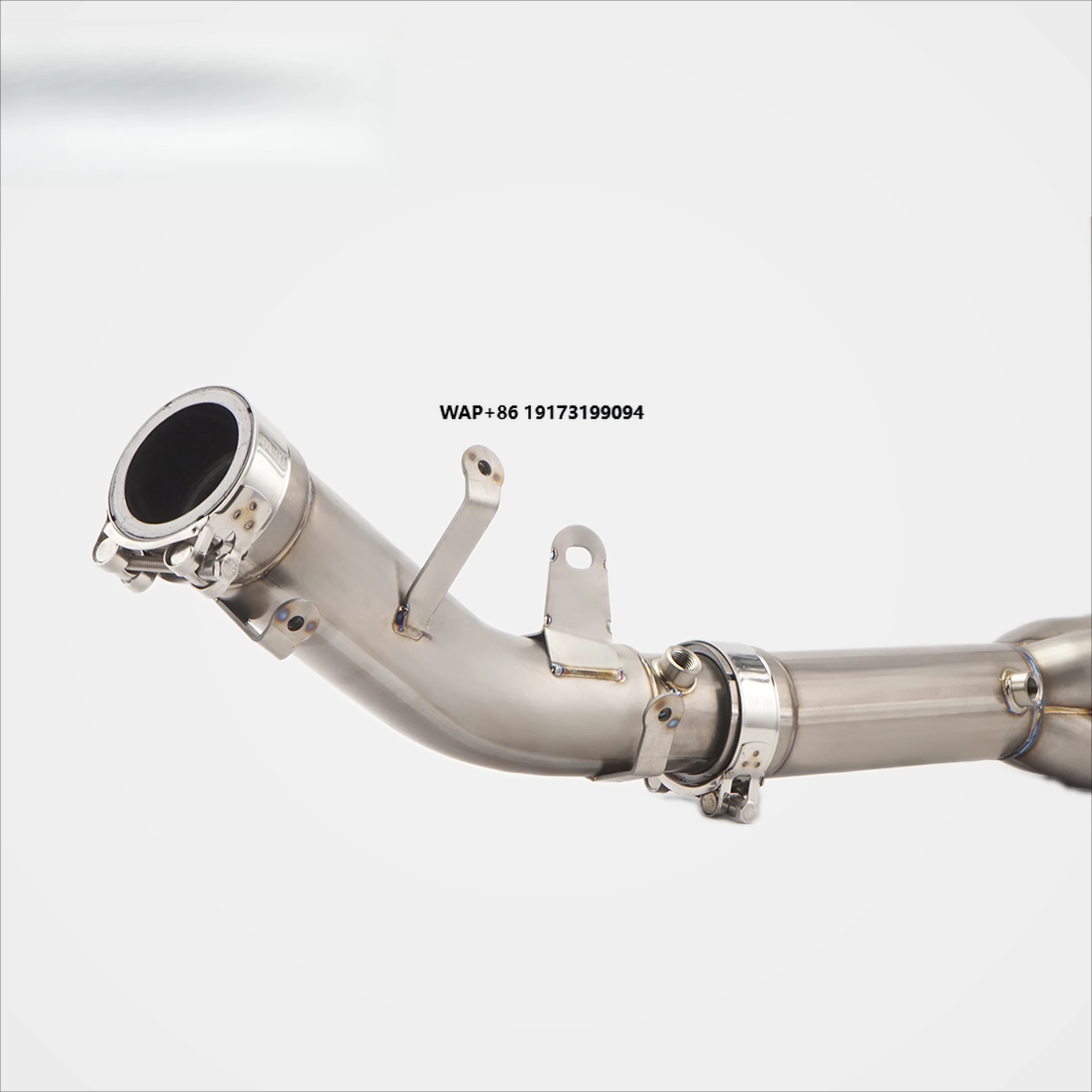 ZX-6R Titanium Alloy Front-Middle Section Exhaust Pipe OEM Rear Exhaust-Compatible Exhaust with Mounting Bracket