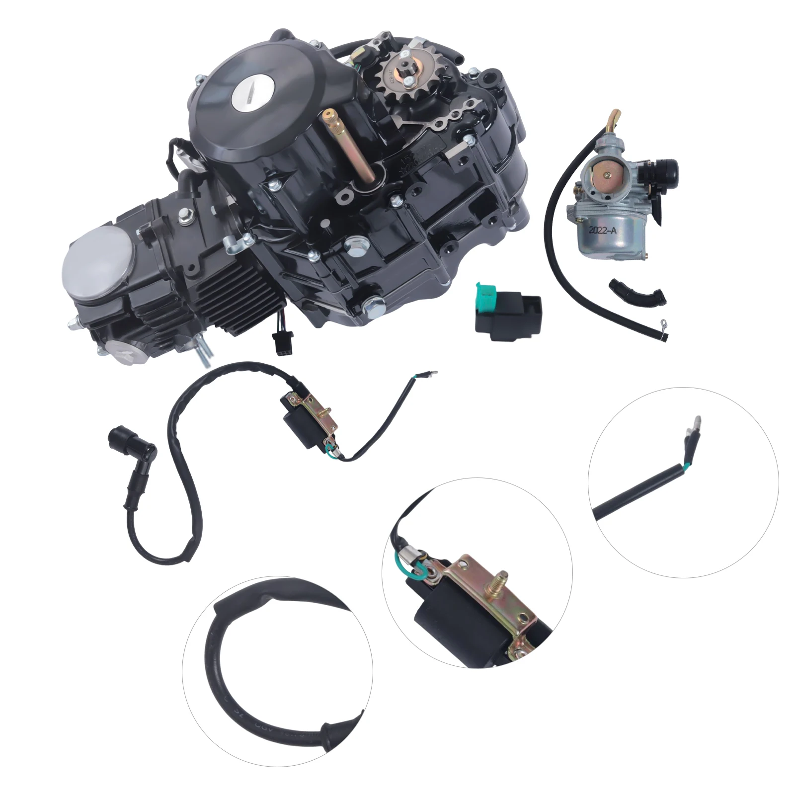 110cc 4 Speed Semi Auto Engine Motor Reverse Electric Start for HONDA CRF50 / CRF70 / XR50 / XR70  / ST 90K1 / CS 90 / SL 90