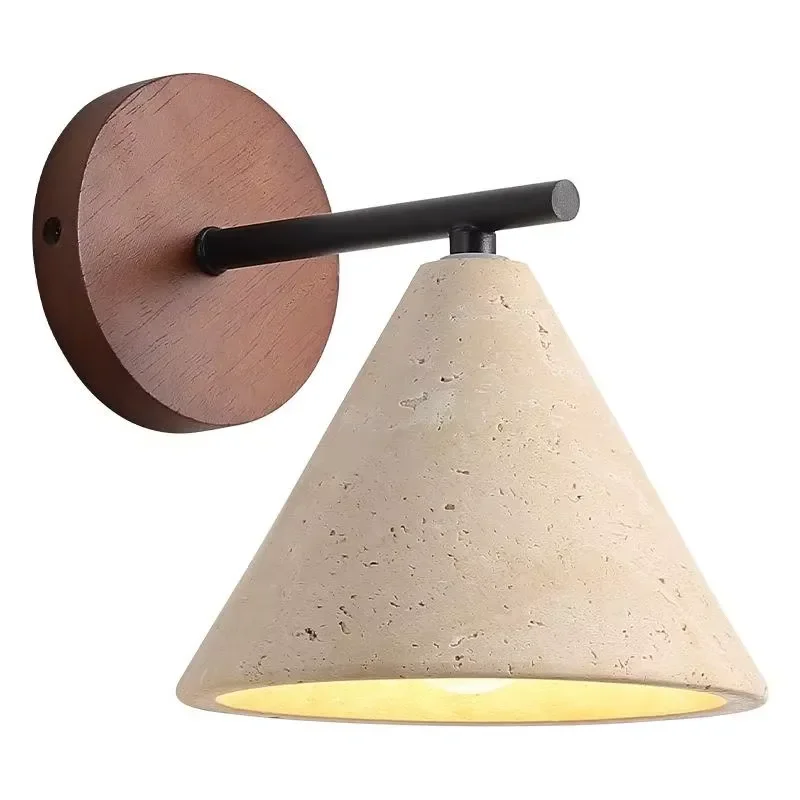 Wabi Sabi Yellow Limestone Wall Lamp for Living Room Hallway Bedside Reading Light Indoor Home Decoration Bedroom Wall Sconce