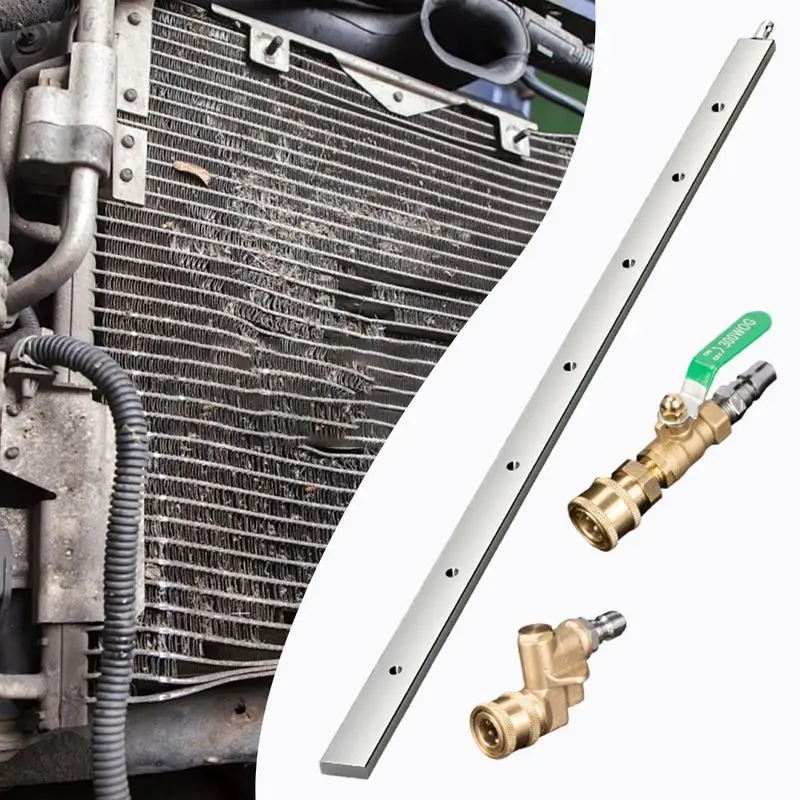 Car Radiator Cleaning Wand Tool 23.6 Inch Radiator Pressure Washer Tool Stainless Steel Power Washer Wand With 1/4 Inch Quick