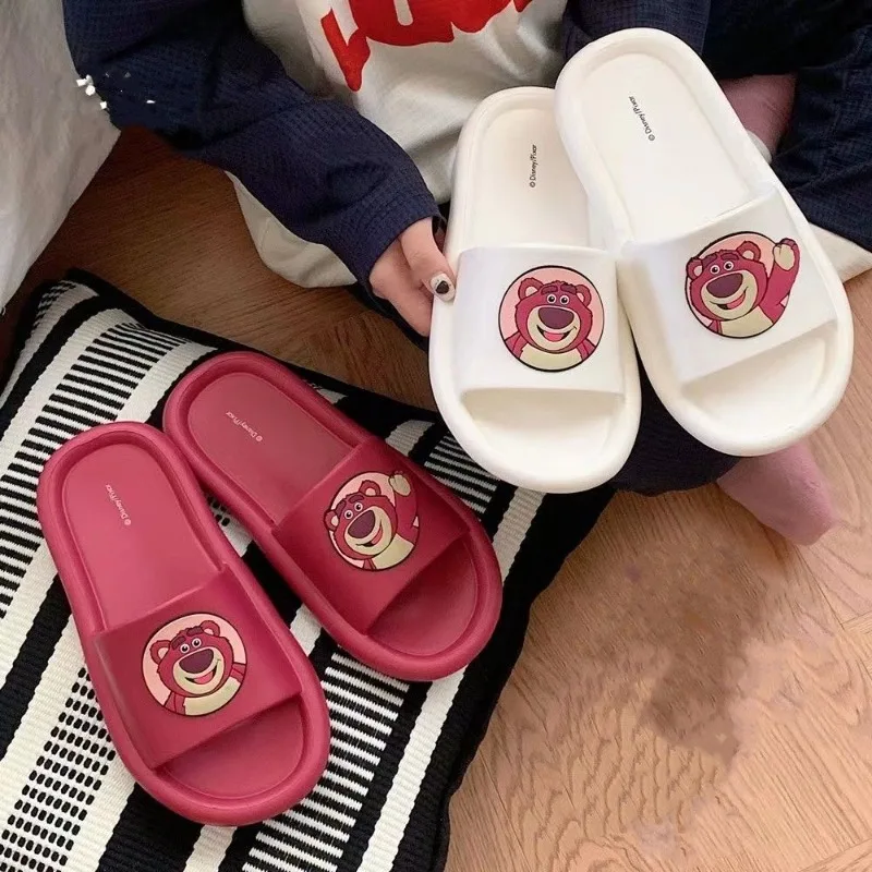 Disney Lotso animation peripheral cartoon cute pattern summer soft-soled slippers bathroom non-slip quick-drying wear-resistant