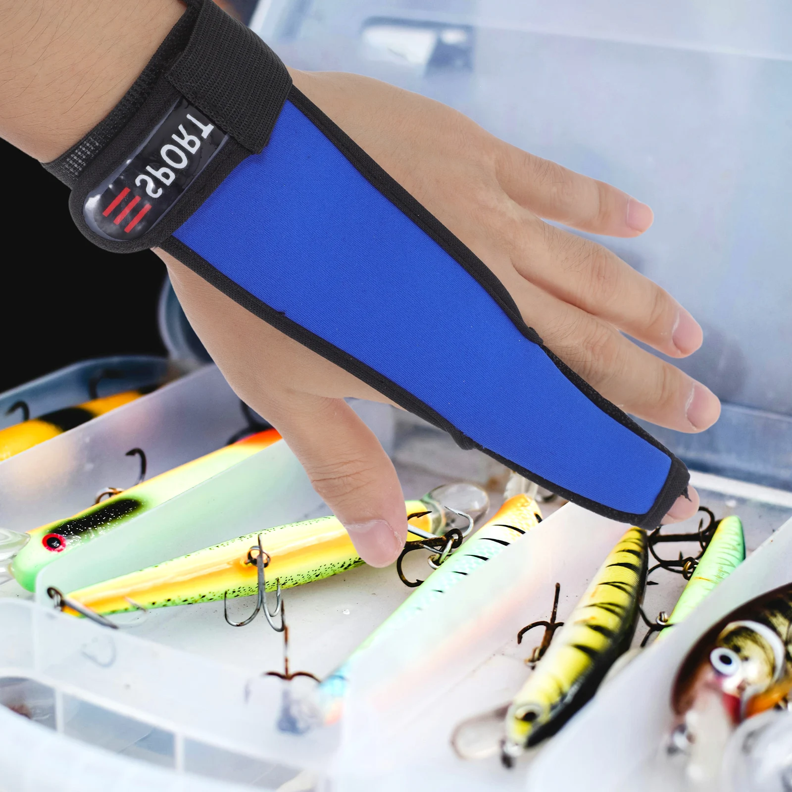 

6Pcs Wear-Resistant Finger Stall Protector Gloves Fishing Single Finger Casting Glove Adjustable Elastic Band Outdoor