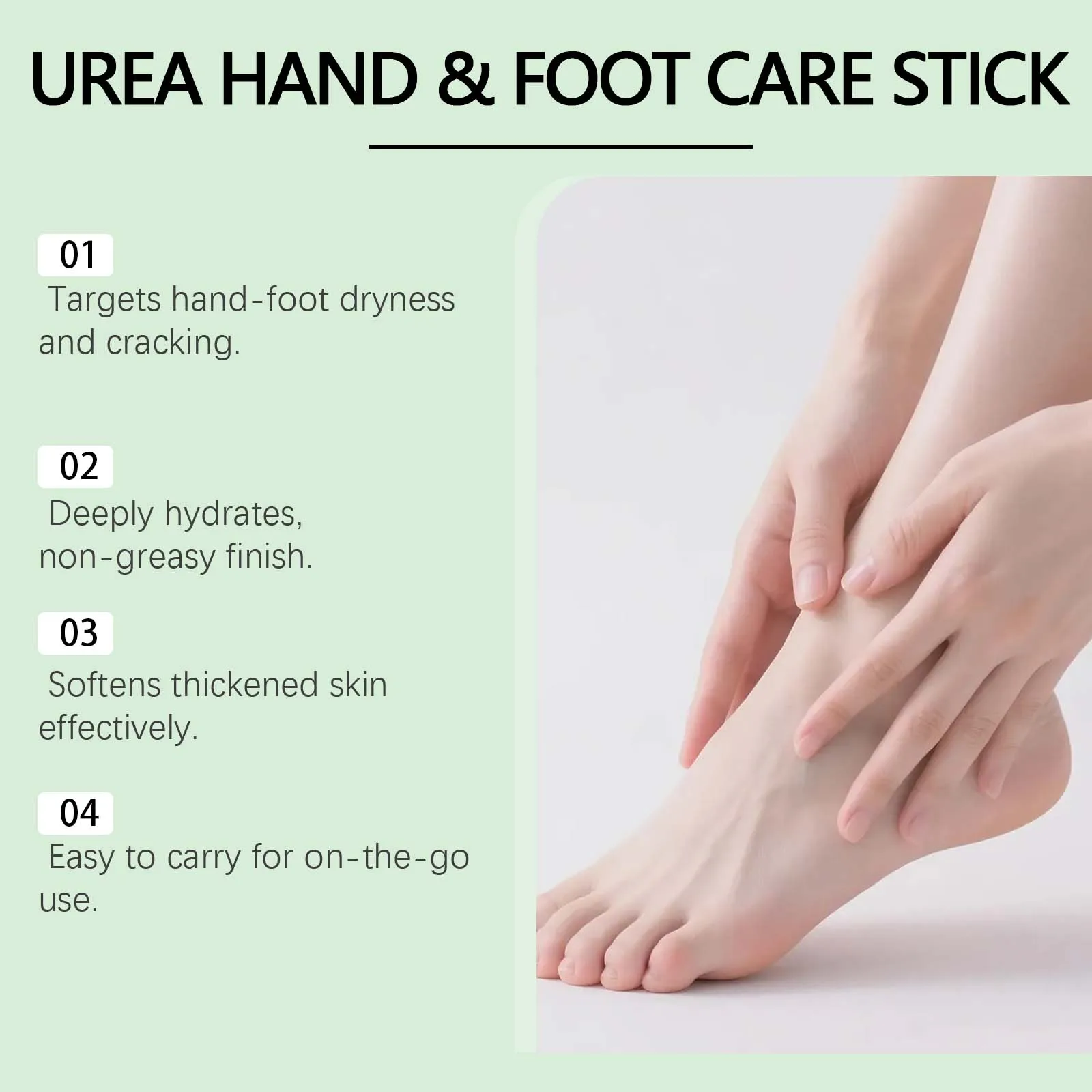 60% Urea Hand & Foot Care Stick Moisturizing Balm for Dry Rough Skin Gentle Exfoliation Softening Skin Cracked Heel Repair Care