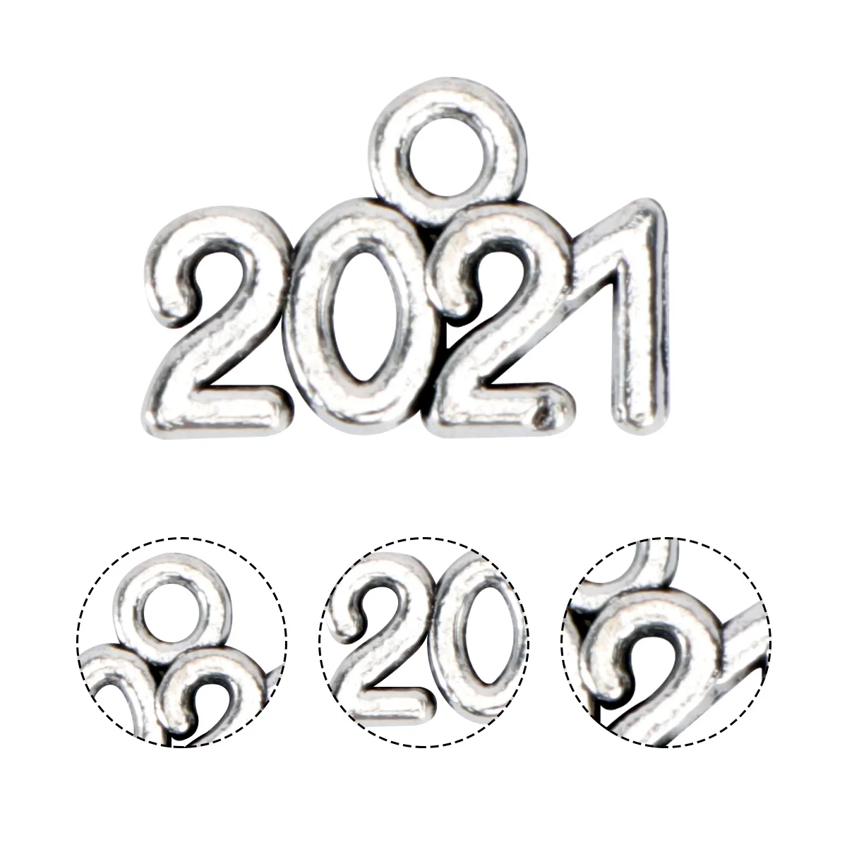 

100pcs Number Pendant Alloy Beads Gold Jewelry Vintage Accessories Craft Decor Durable Practical Long Term Use Party Romantic