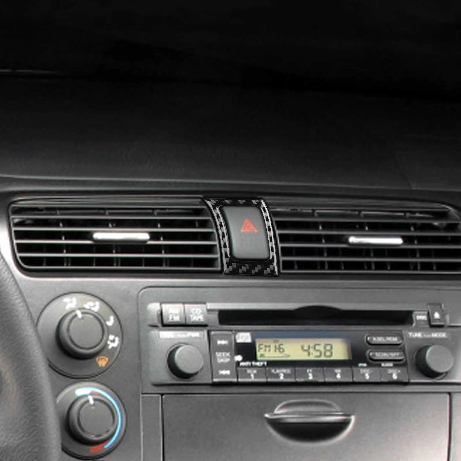 Car Interior Accessories Carbon Fiber Warning Light Scratch-Resistant Protective Decorative Sticker for Honda Civic 2003-2005