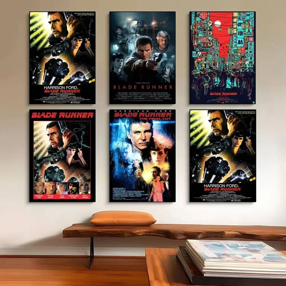 Blade Runner 1982 Classic Movie Poster Self-adhesive Art Waterproof Paper Sticker Coffee House Bar Room Wall Decor