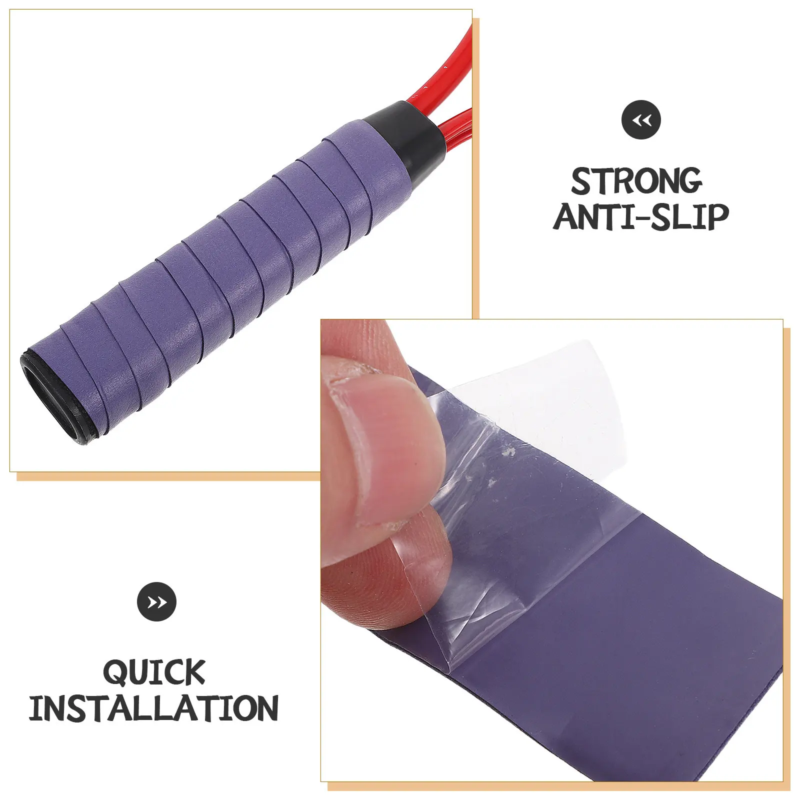 8Pcs Tennis Badminton Racket Grip Tape Sweat Absorbing Nonslip Tacky Surface Versatile Handle Wrap for Fishing Rods Racquet