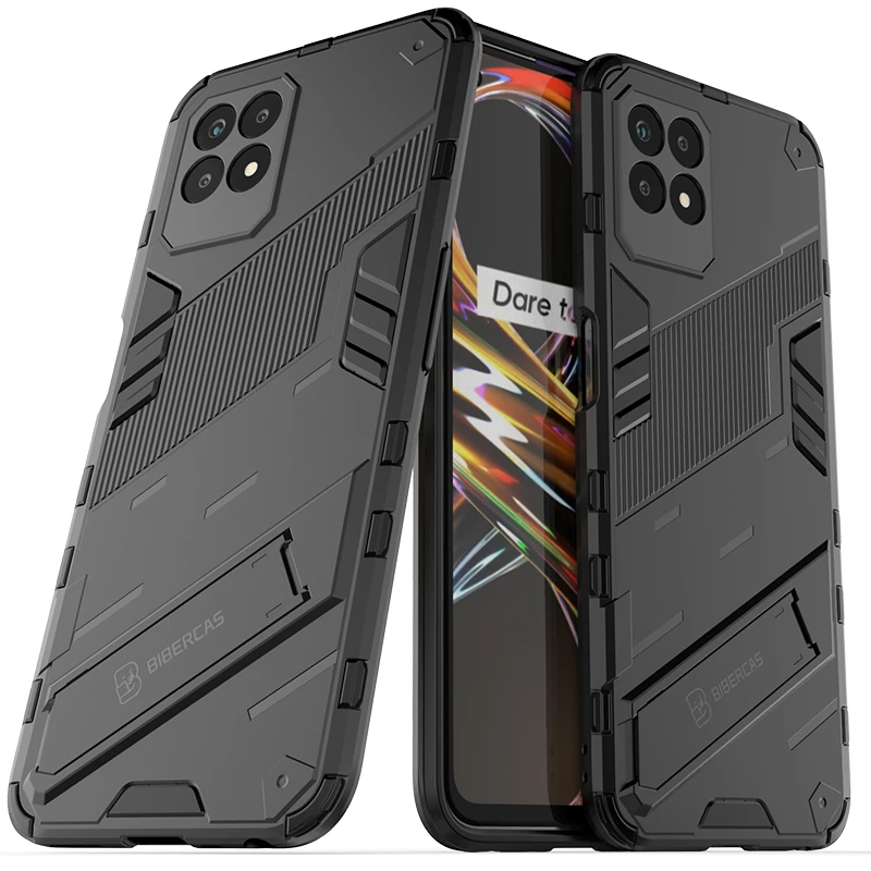 Phone Holder Case For Realme Narzo 50 4G Case Bumper Hard PC Armor Full Back Cover For Realme Narzo 50 Case For Realme Narzo 50