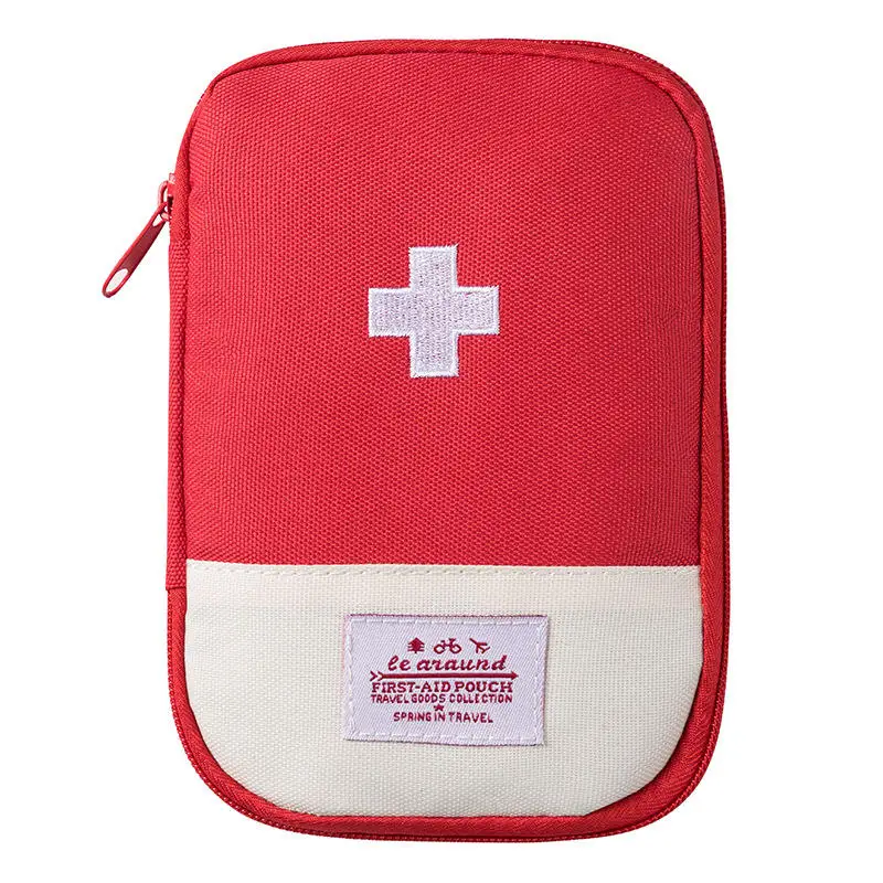 Empty Portable Small First Aid Bag Kit Blue Red for Outdoor Travel Camping Home Easy Carrying Emergency Survival Case