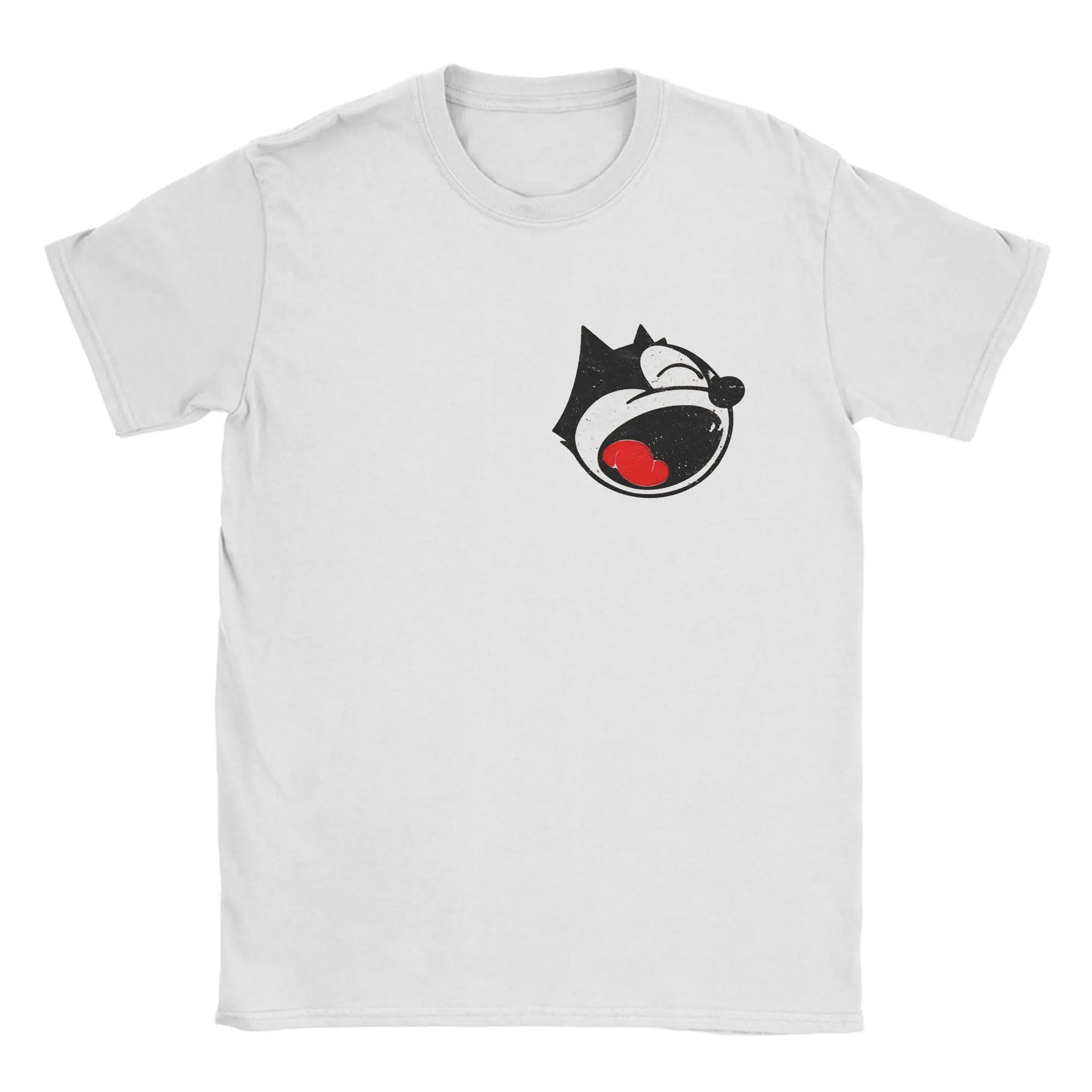 Men Women Felixes The Cat Vintage  T Shirt  Cotton Tops Funny Short Sleeve Round Collar Tees Adult T-Shirt