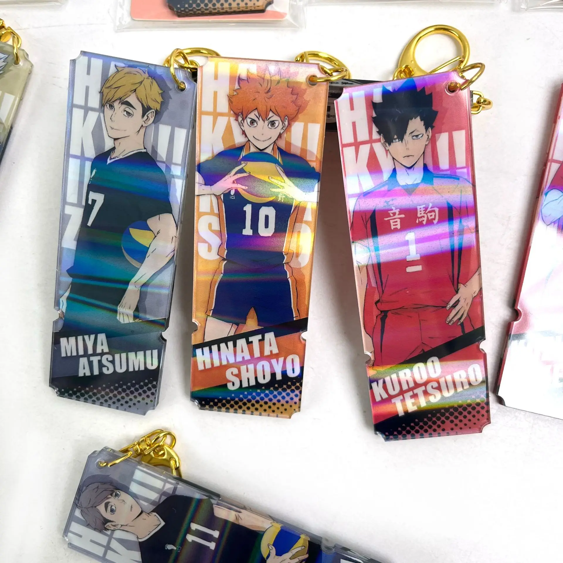 6×3.3CM Laser Acrylic Anime Rectangle Kageyama Tobio Key Chains Daichi Sawamura Exquisite Fashion Jewelry Simulated Accessories