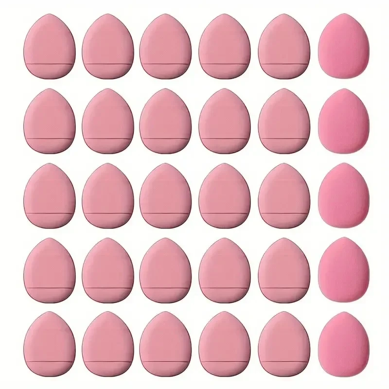 50 pçs mini pó puffs esponja maquiagem pufmini esponja de maquiagem mini puff dedo puff pó translúcido esponjas maquiagem em pó