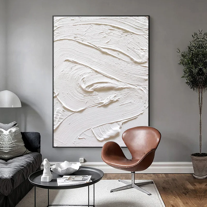 Simple Modern Living Room Decoration Painting Abstract Thick Texture Hand-painted Oil Painting