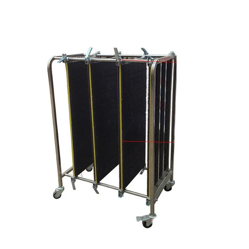 ZB-900J Mobile Anti-Static Turnover Car SMT Circuit Board Stainless Steel Trolley Adjustable Width Hand Cart With Swivel Casters