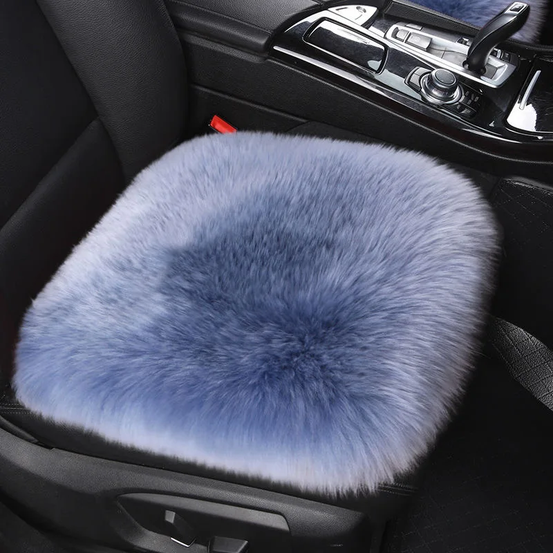 

100% Luxury Natural Fur Long Hair Sheepskin Shaggy Chair Cushion for Home Office Car Winter Pure Wool Rectangular Seat Cushion