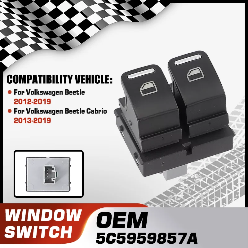 

Car Window Lifter Control Switch For Volkswagen Beetle 2012-2019 Volkswagen Beetle Cabrio 2013-2019 5C5959857A 5C5959857 4 Pins