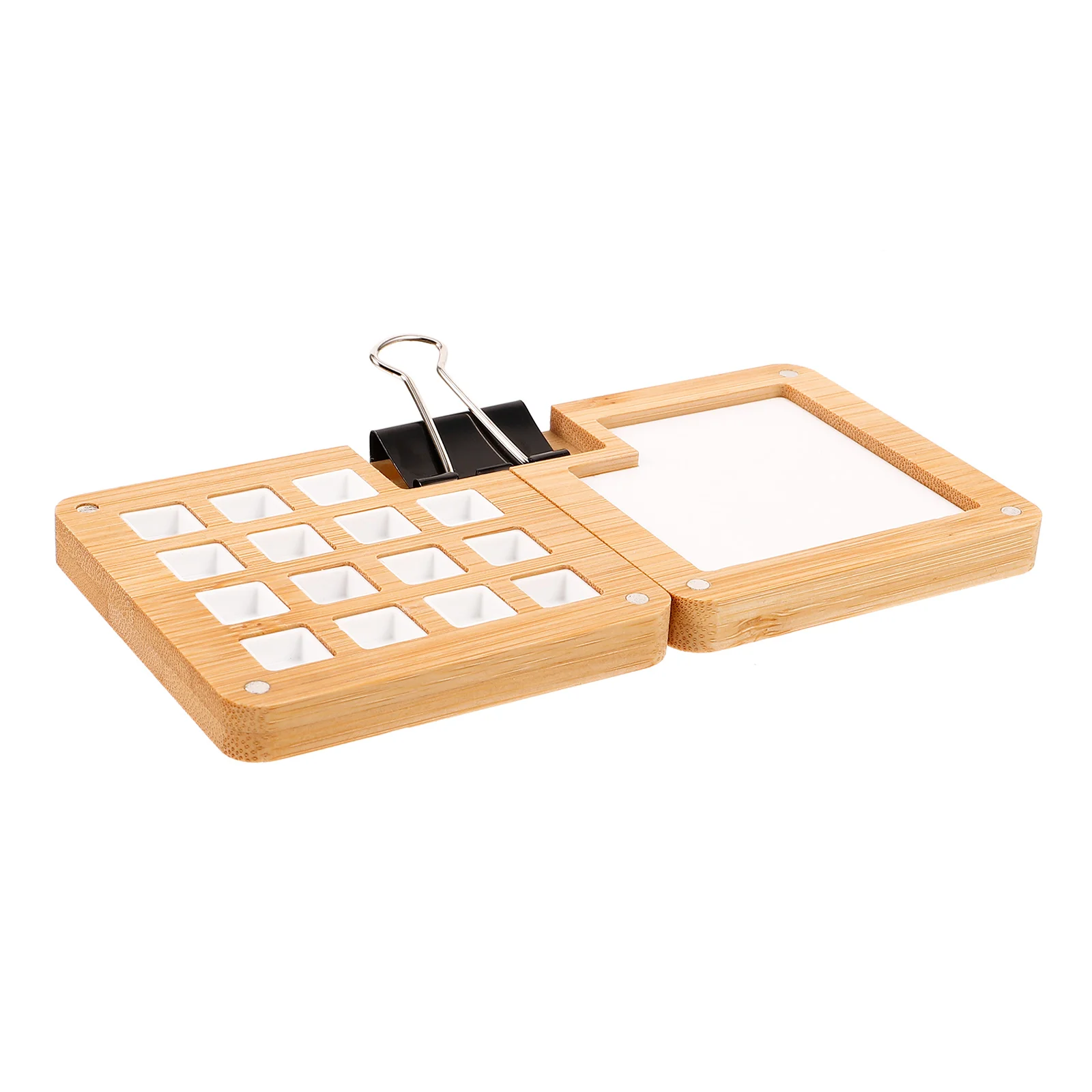 

Wooden Watercolor Paint Box Travel Palette Mini Portable Painting Tray Case Pocket Mixing