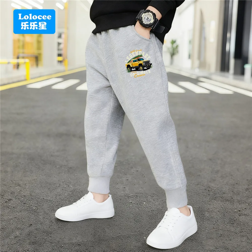 New Children Pants Sport Teenage Autumn Outdoors Casual Boy Fashion Sweat Pant Kids Cartoon Off-Road Car Print Joggers YYPK1