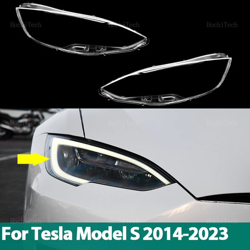 

Car Headlight Cover Lampshade Waterproof Bright Shell Cover Lamp Clear Lens Cover for Tesla Model S 2014-2023