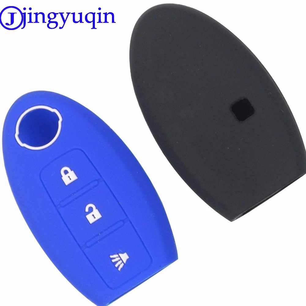 jingyuqin 10ps Remote 3 Button Silicone Car Key Cover Case For Nissan Qashqai Skyline Juke Alissa X-Trail Keyless Micra Murano