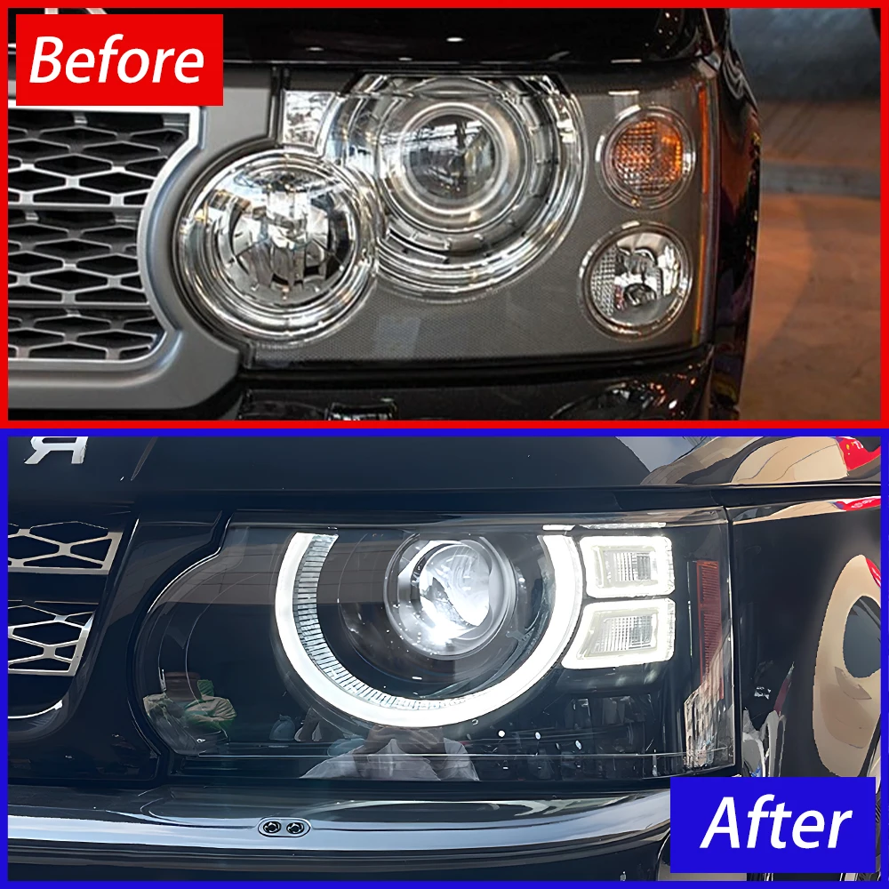 For Land Rover Range Rover Sport 2005-2012 LED Auto Headlights Assembly Upgrade High Quality Bifocal Projector Lens Accessories