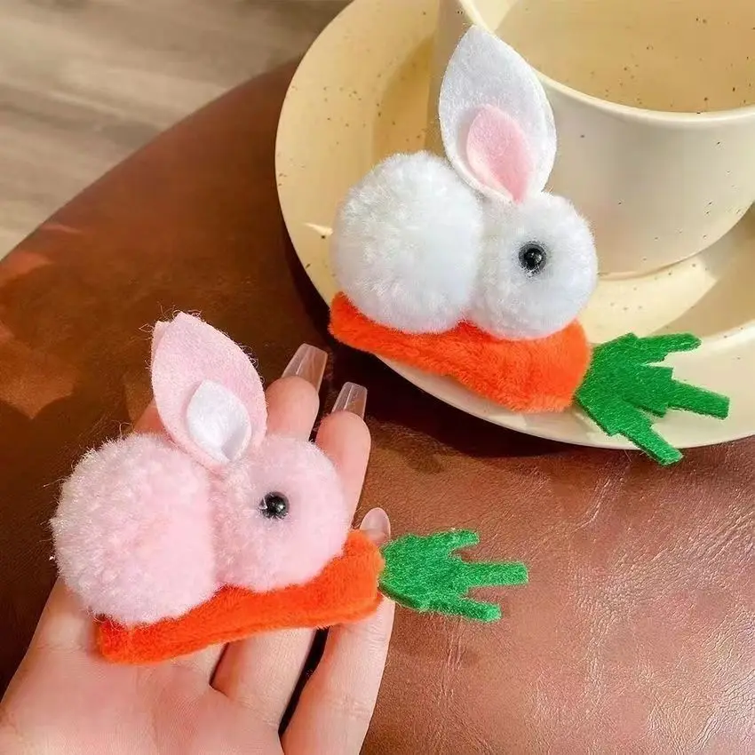 1-20PCS Easter Hair Clips Bunny Carrot Hair Accessories Rabbit Ear Headbands Party Supplies Easter Gifts Holiday Decorations
