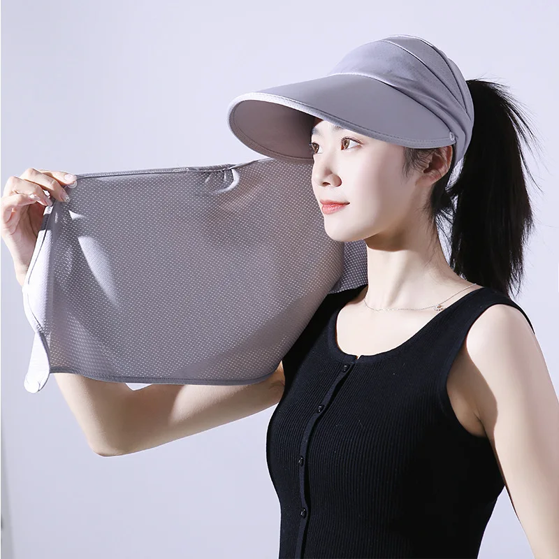 COKK Summer Hats For Women Sunscreen Outdoor Anti UV Cycling Beach Hat Female Floppy Foldable Ladies Hat Gorro Sunhat Face Cover