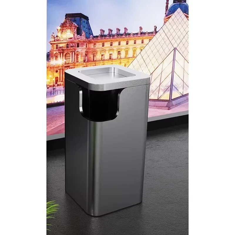 Hotel trash can commercial large size lobby vertical club sales building elevator entrance high grade stainless steel ashtray in