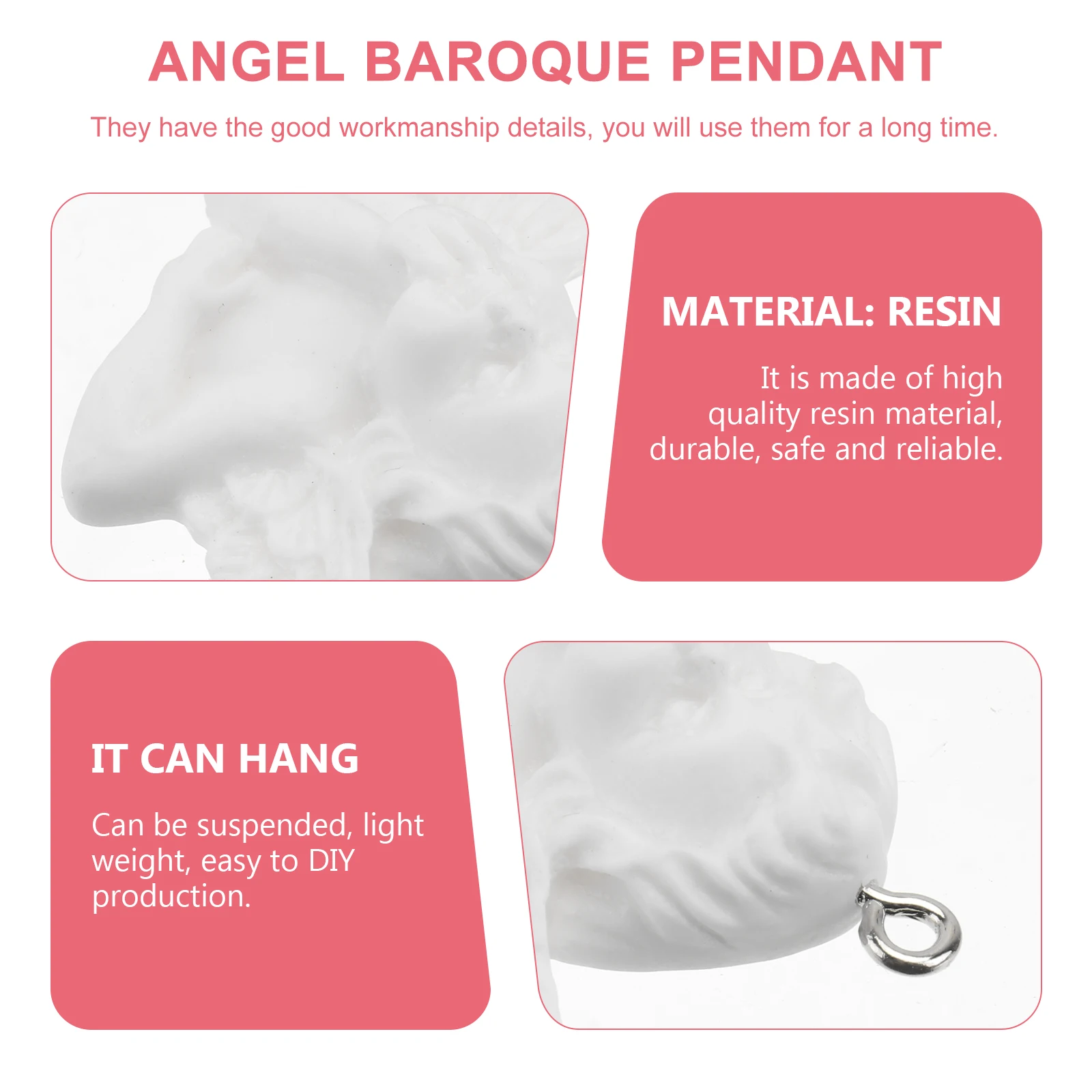

30 Pcs Baroque Resin DIY Baby Pendants Supplies Decorative Jewelry Accessories Angel Shaped Pendant Craftsmanship Detail