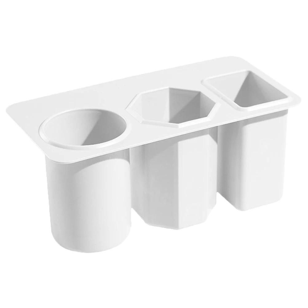 3 Compartment Desk ganizer White Storage Box Pen Holder Plastic Pencil Container Stationery ganizer Desktop Storage Box