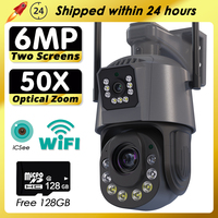 ICess 50X Optical Zoom 6MP WiFi Security IP Camera 2-Way Audio Waterproof Remote Access PTZ Outdoor CCTV Surveillance Camera
