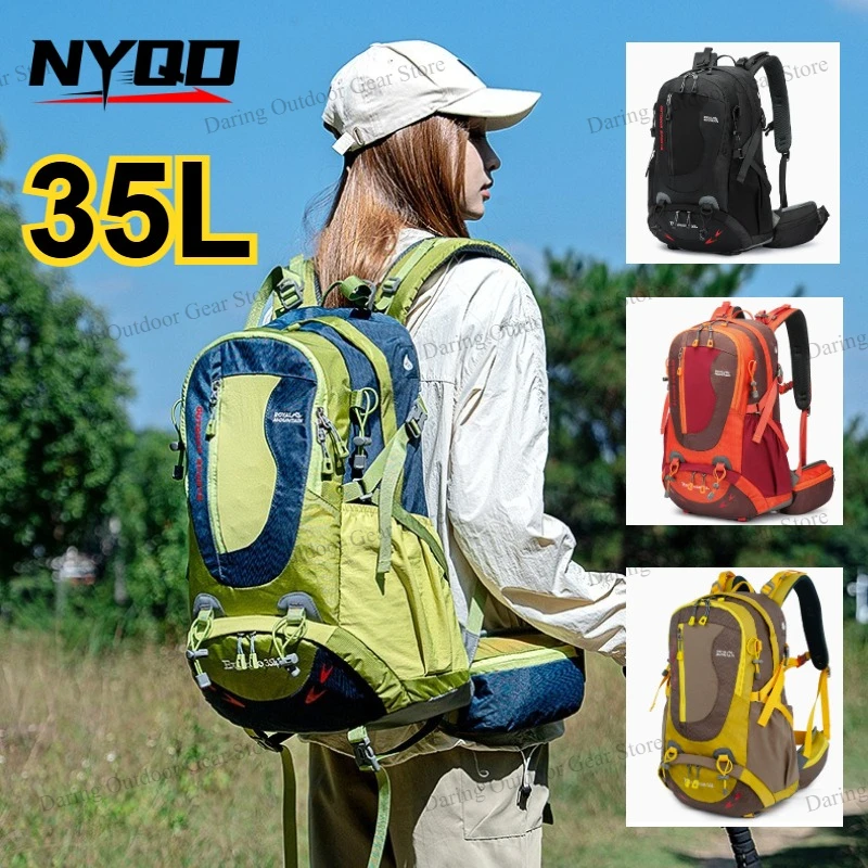 

35L Outdoor Mountaineering Backpack, Wear-resistant & Tear-proof Suspension Rucksack, Unisex Hiking Travel Camping Shoulder Bag