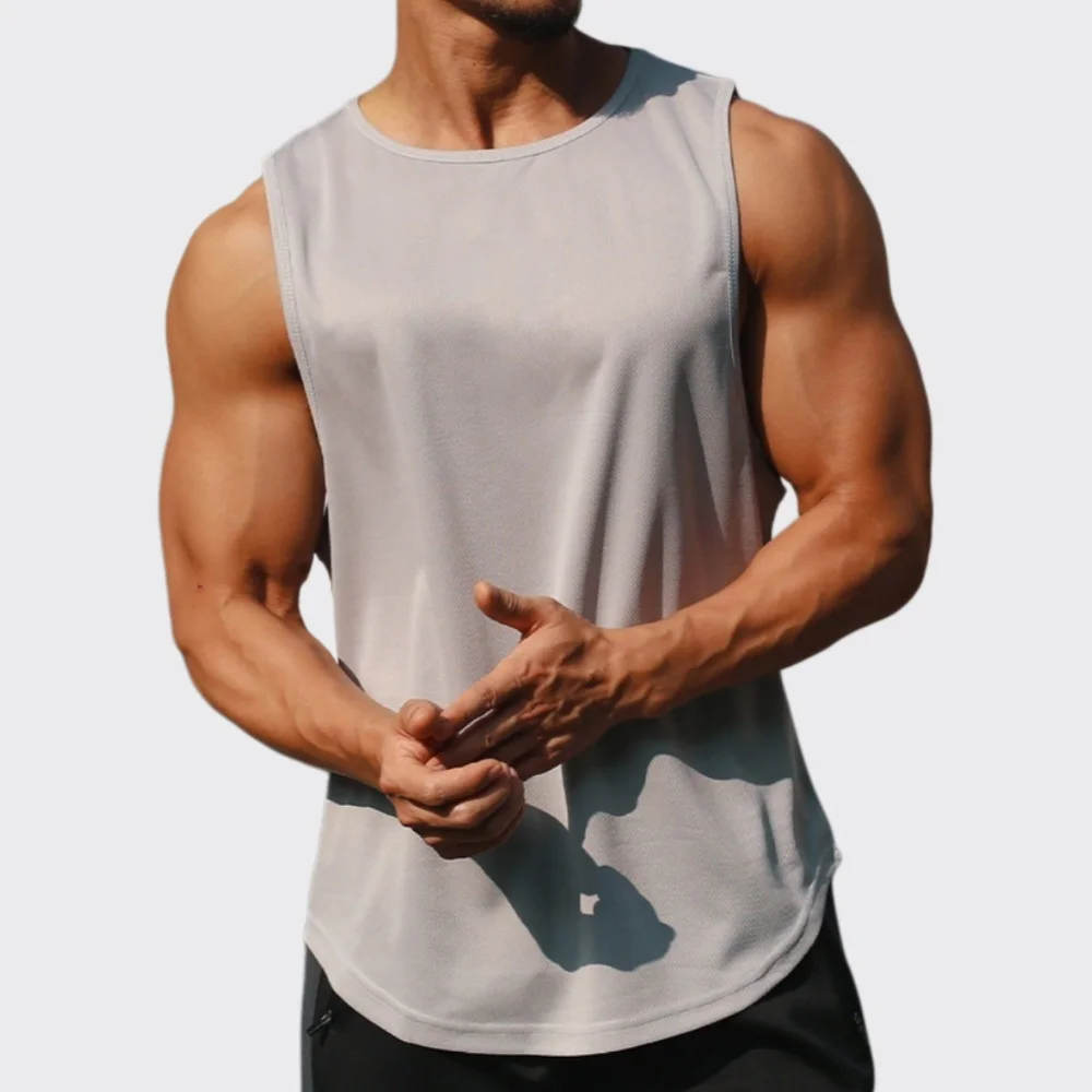 Men's Bodybuilding Tank Top Sportswear Gym Workout Sleeveless T-Shirt Fitness Running Vest Quick-Dry Sport Vest Men Gym Clothes
