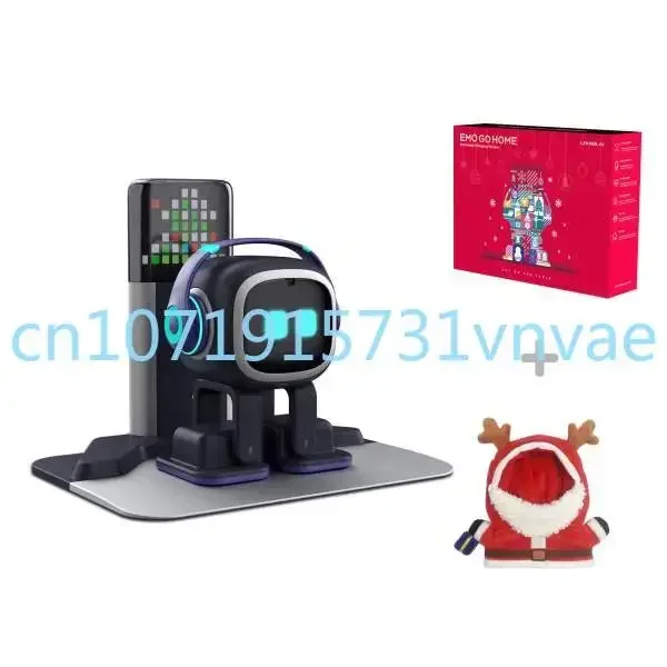 EMO GO HOME Christmas Set Emo Robot Intelligent Emotional Interactive Voice Ai Desktop Toys Children Accompany Pet Vector Robot