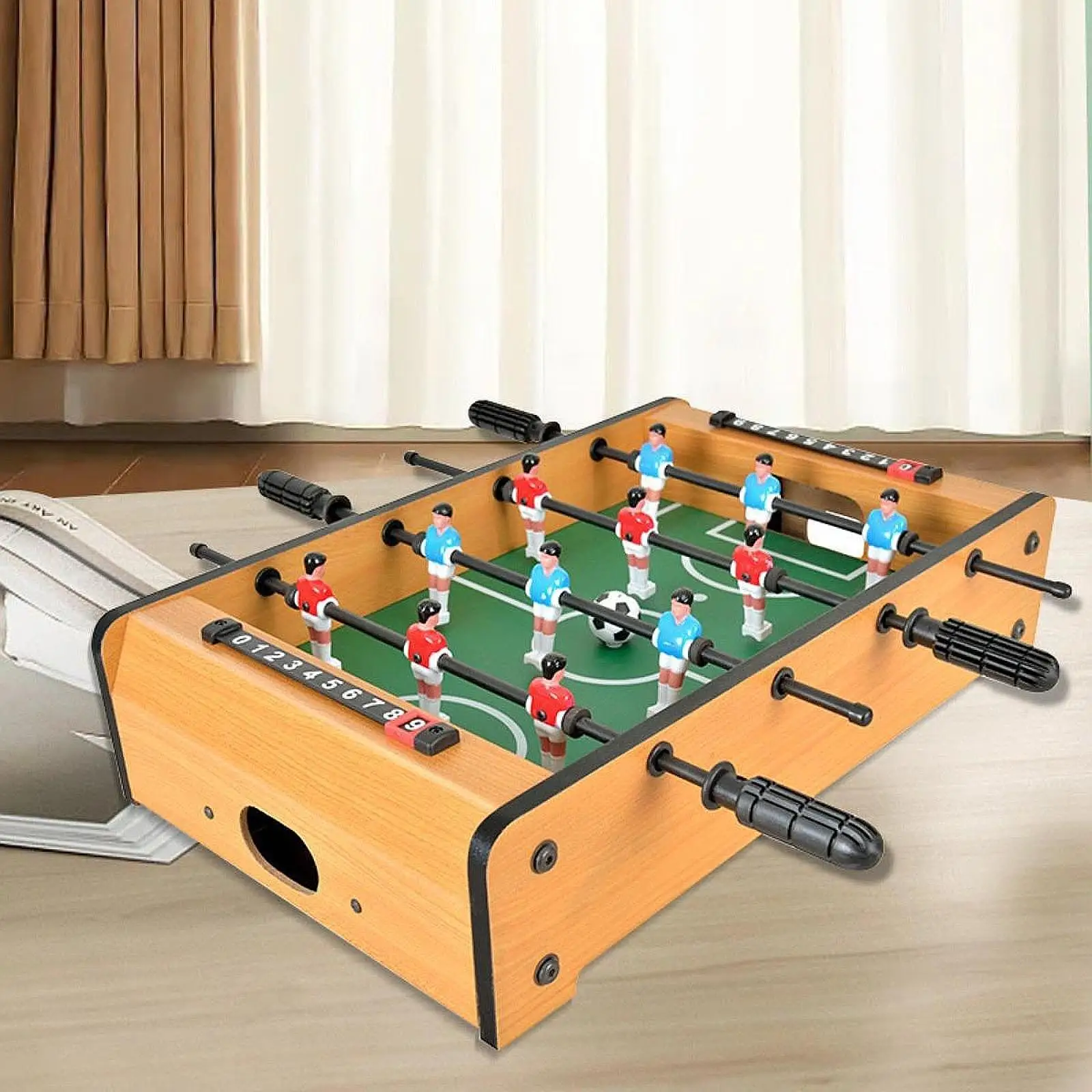 Foosball 테이블 교육 재미 어린이를위한 실내 휴대용 축구 테이블 미니