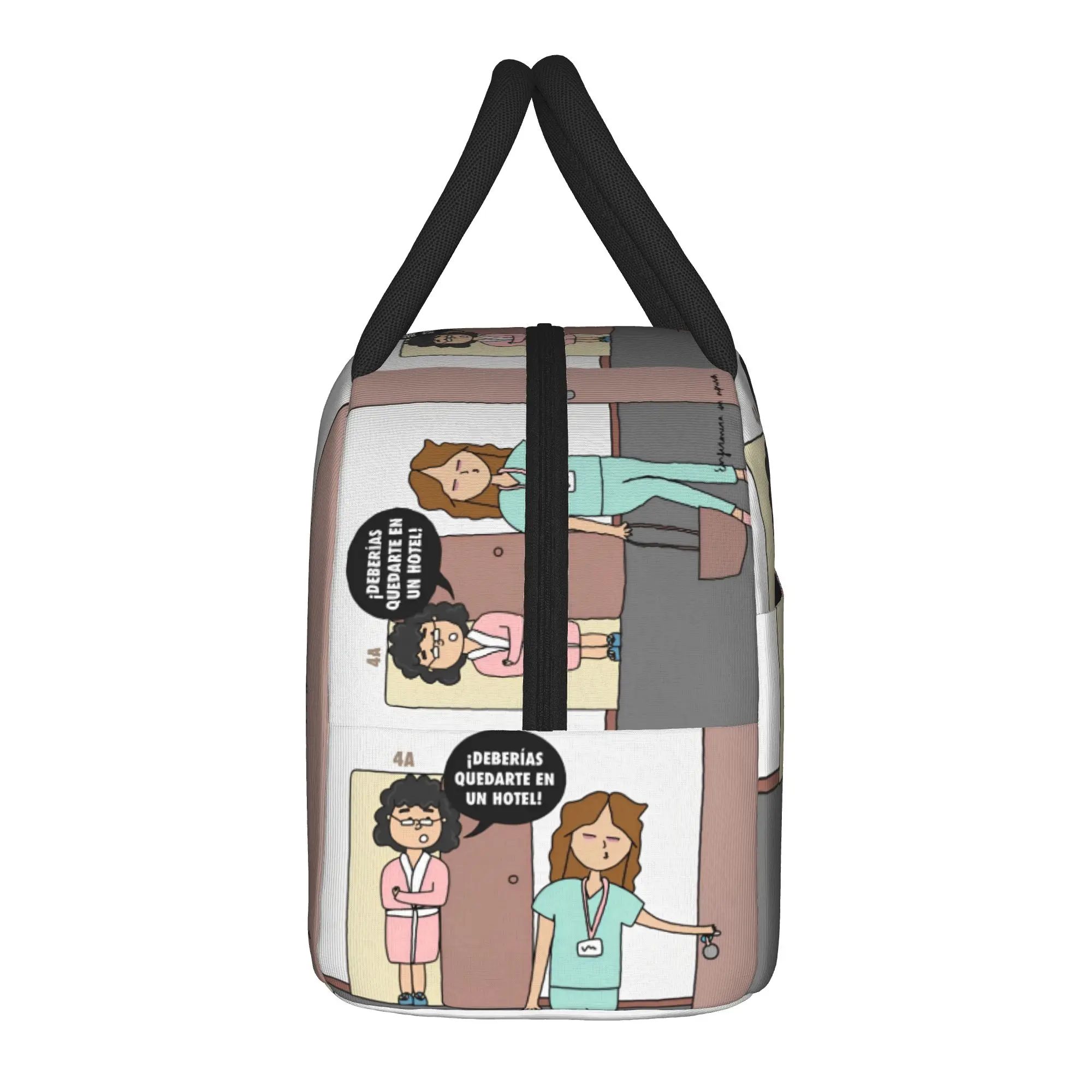 Nurse Enfermera En Apuros Doctor Lunch Bag Portable Lunch Box Unisex Outdoor Picnic Print Cooler Bag Oxford Thermal Lunch Bags