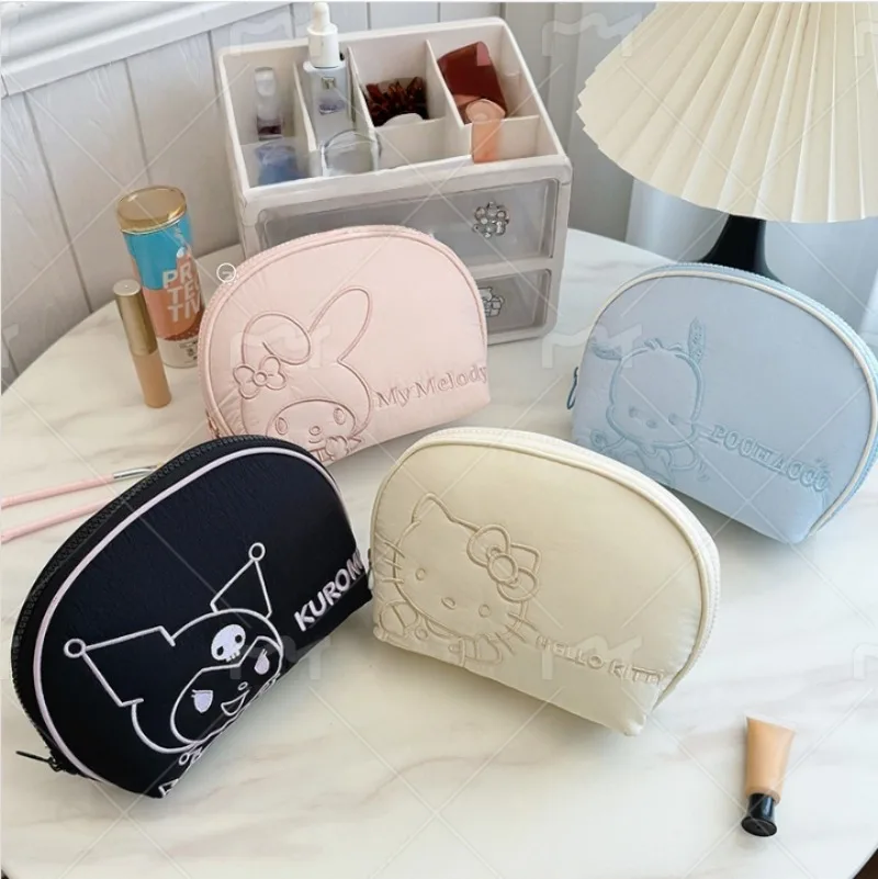 

Hello Kitty Makeup Bag Cute Cartoon Simple Handheld Shell Large Capacity Storage Bag Women Supplies Student Gift Wholesale