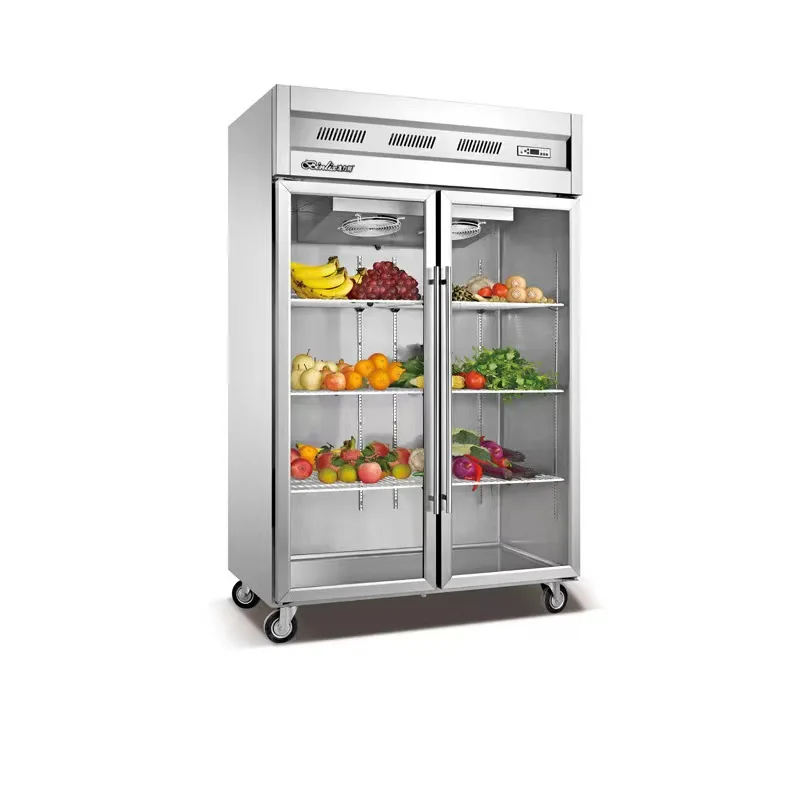 Dual Door Vertical Fruit And Vegetable Fresh-keeping Cabinet With Large Commercial Capacity