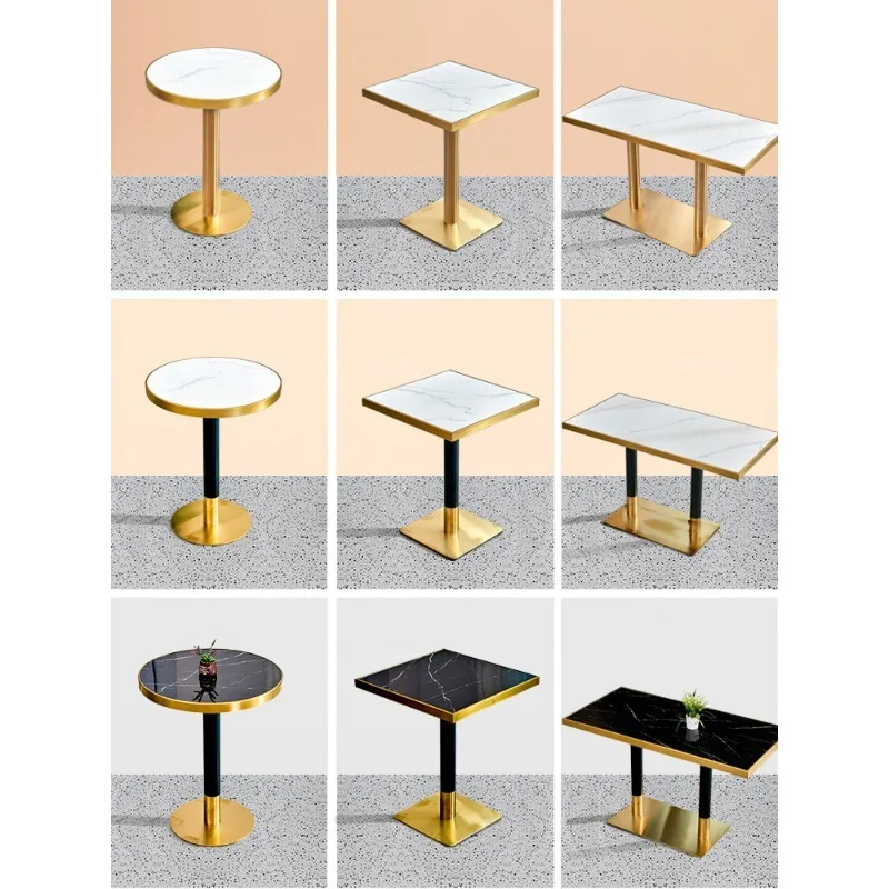 milk tea shop dining table and chairs hotel negotiation reception small round table fast food restaurant square table