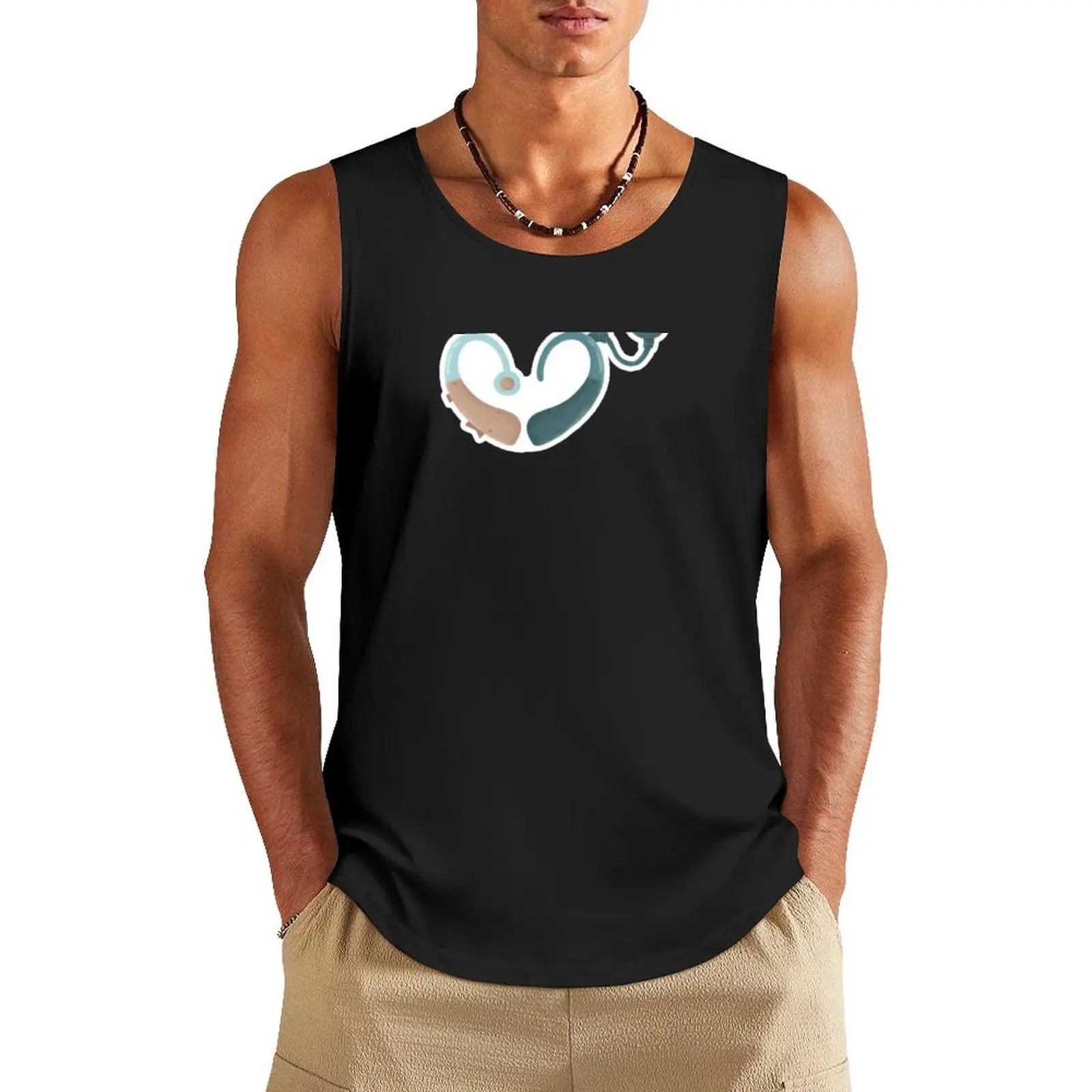 

Hearing Aid and Cochlear Implant Awareness Tank Top sleeveless vests gym for men Muscle fit t-shirt Men's