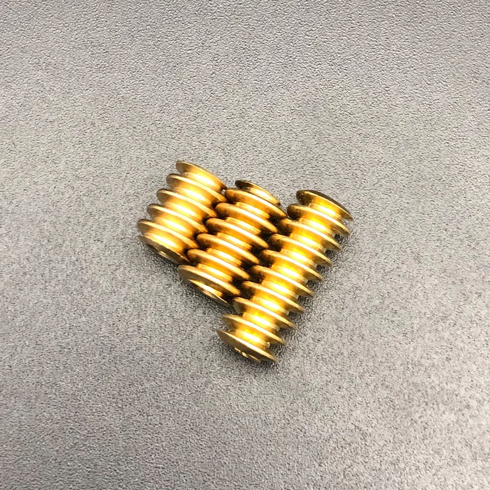 0.5M Modulus Diameter 6mm Height 8mm 10mm 15mm Brass Single-Head Worm Gear 5°43′ Helix Angle Bore Hole Aperture 1.98mm 2mm 1.5A