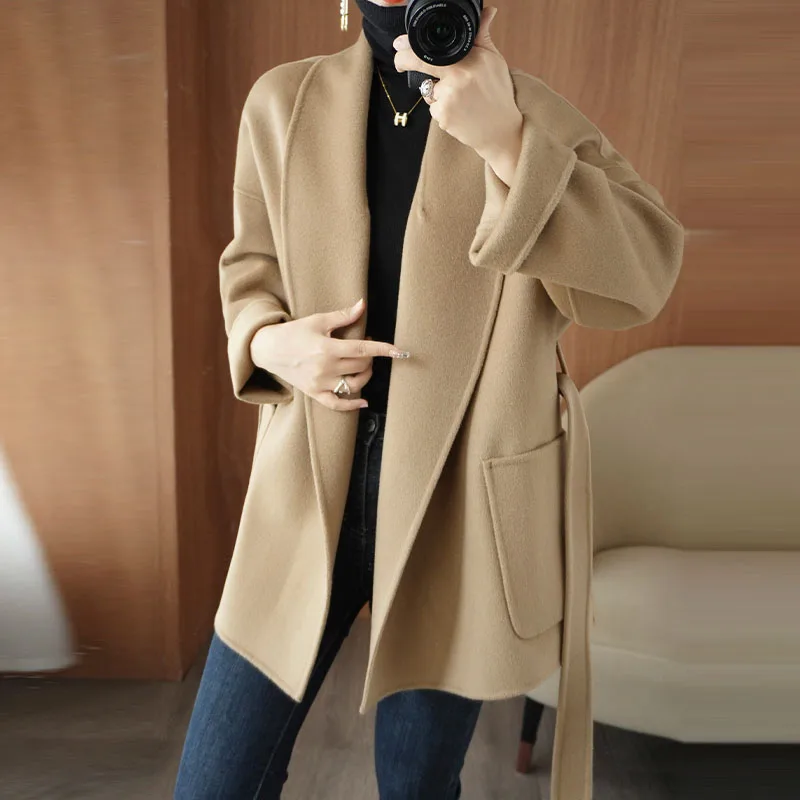 2025 Women's 100% Cashmere Thick Double sided Jacket Classic Multi functional Fashion Suitable for Business