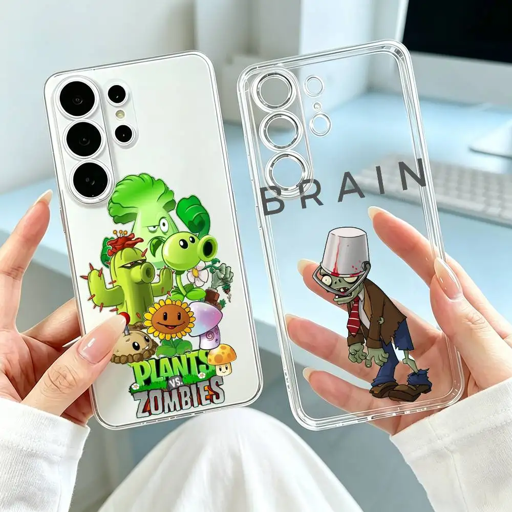 P-Plants Vs Zombies  Phone Case For Samsung S25,S24,S21,S22,S23,S30,Ultra,S20,Plus,Fe Transparent Cover Gift
