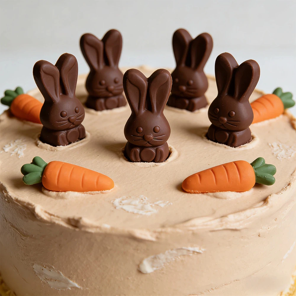 3pcs 12 cavity carrot rabbit shaped chocolate silicone mold DIY candy pudding dessert cake decoration baking mold - view 4