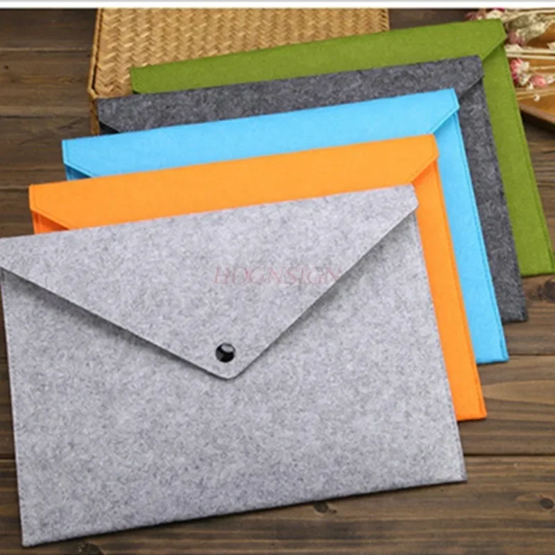 

Button new felt file bag A4 file folder office bag organizing bag policy bag
