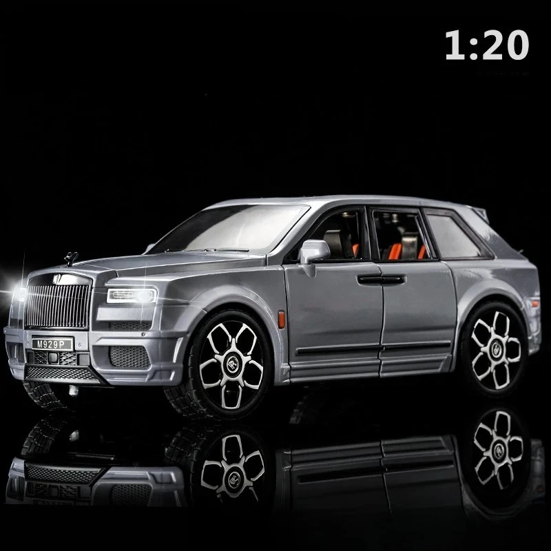 

1:20 Cullinan Alloy Car Model Sound And Light Simulation Car Decoration Collection Children Toys Gifts Diecast Alloy
