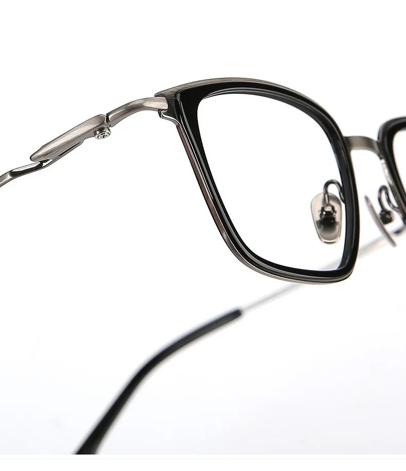 EYELUYAN 155mm Größe Breites Gesicht Brillengestell Männer Acetat Titan Fashion Square Vollrand Optische Brillengestell – Detail 4