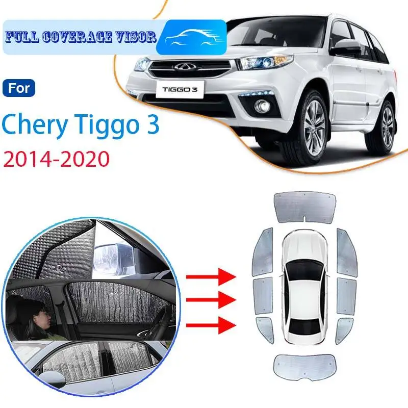 

For Chery Tiggo 3 2014~2020 DR Motor DR5 Car Full 8x Coverage Sun Visor Sun Protection Physical Cool Windshield Car Side Window