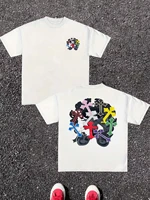 Men's T-shirt Pure Cotton Double Sided Digital Print With Colorful Crosses Graphic Unisex Breathable y2k graphic t shirts goth 2