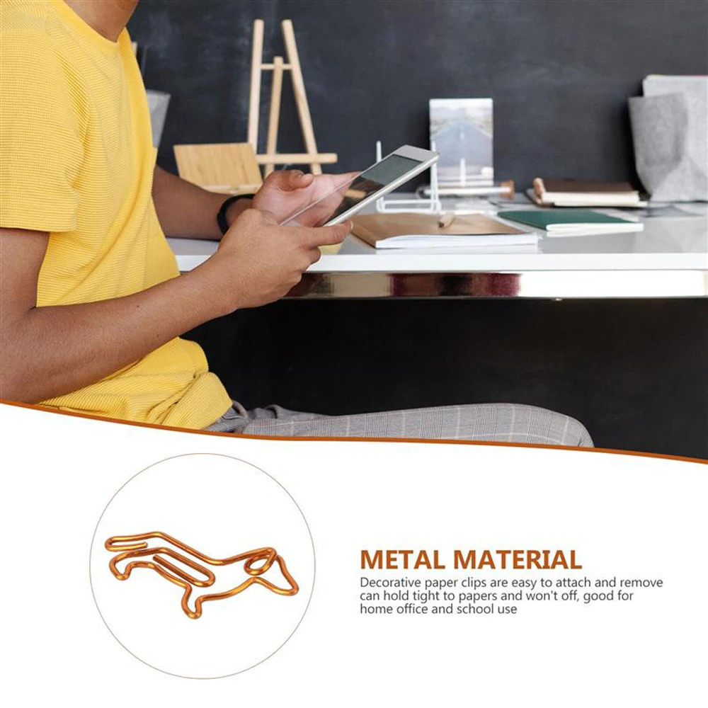 Animal Shape Cartoon Special-shaped Paper Clamps Customization Dachshund Gold Paper Clip Bookmark Clip Paper Clips